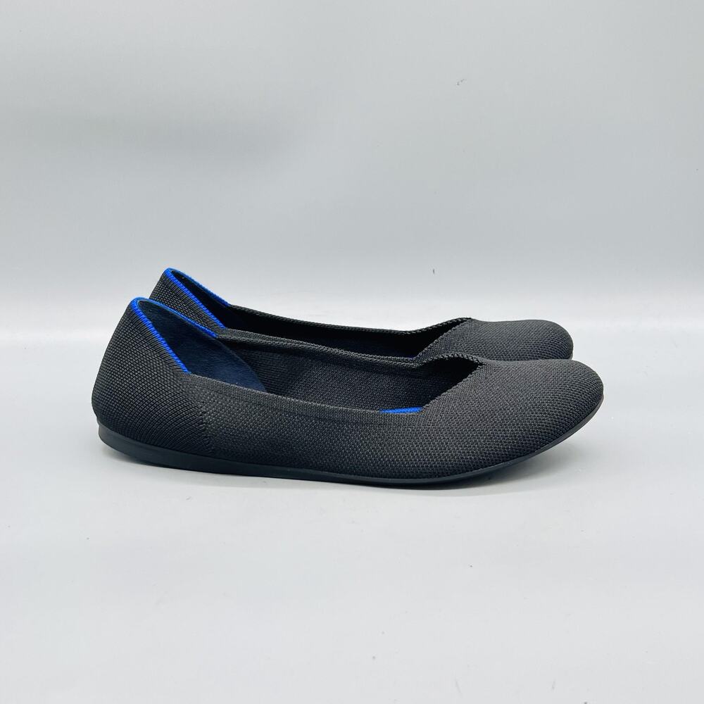 Rothy's Shoes Womens 10 Black Knit The Flat Ballet Flats Slip On Comfort Casual